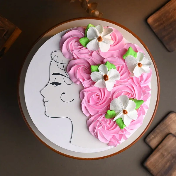 Floral Vanilla Women's Cake - 500 Gm