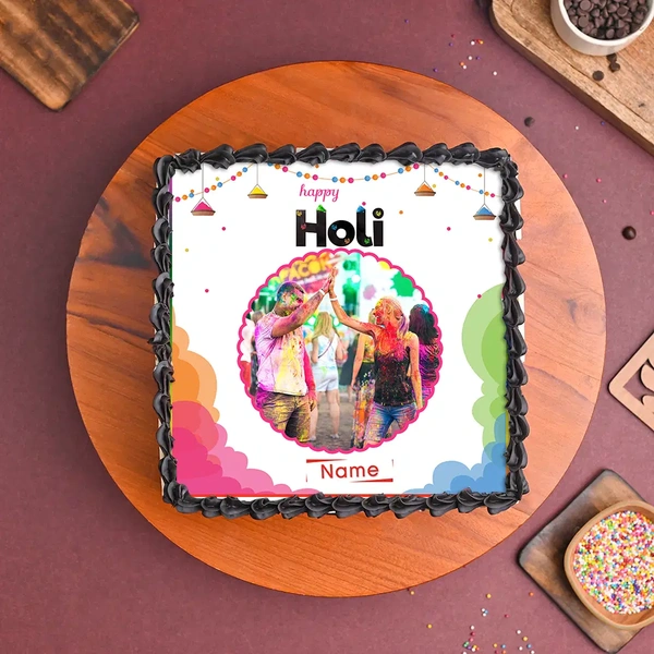 Unique Holi Blast Photo Cake - 2 Kg