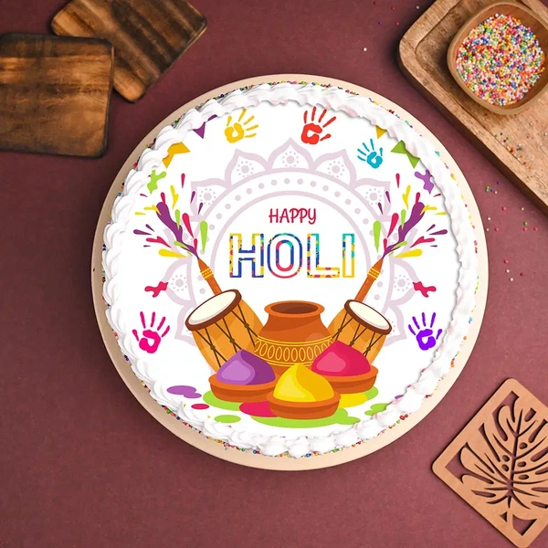 Color Contrast Holi Poster Cake - 2 Kg