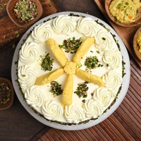 Rasmalai Pista Whipped Cream Cake - 1.5 Kg