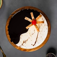 Chocolate Vanilla Half & Half Cake - 500 Gm