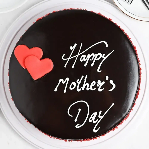 Glossy Chocolate Truffle Mothers Day Cake - 1 Kg