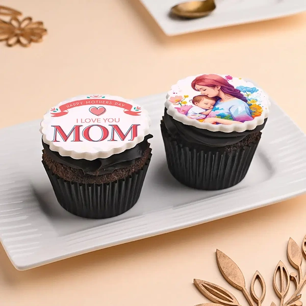 Cupcakes Of Love For Mom - 2 Pcs