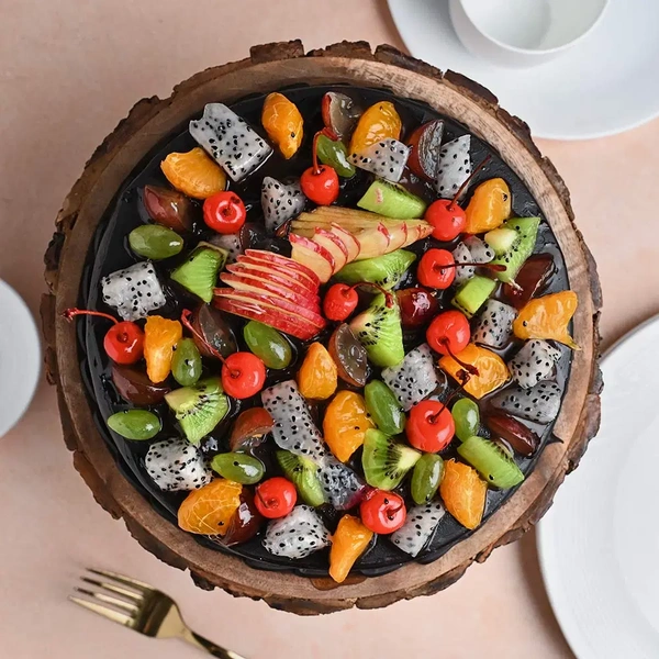 Chocolate Truffle Fresh Fruit Cake - 1 Kg