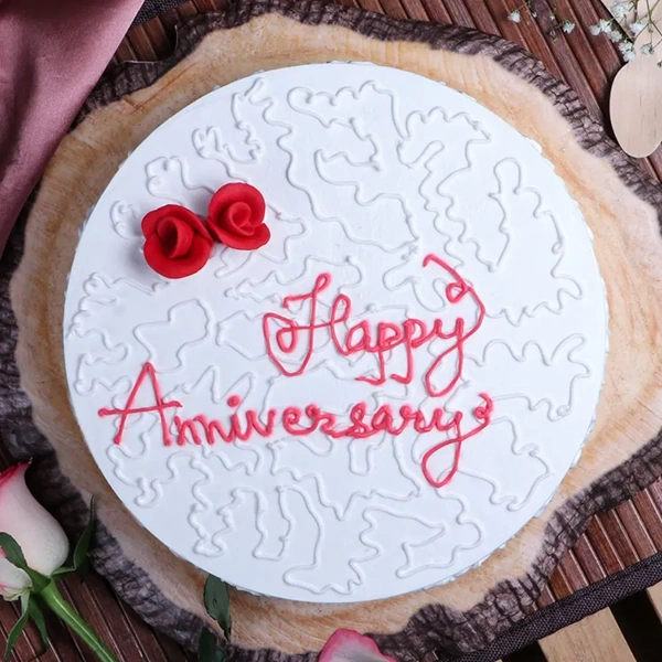 Happy Anniversary Rose Vanilla Cake - 2 Kg