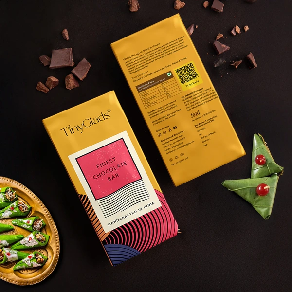 Dried Caramalised Paan Leaves Semi Sweet Chocolate Bar - 80 Gm