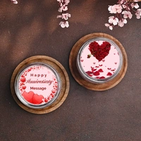 Romantic Red Velvet Anniversary Photo Jar Cakes - 375 Ml