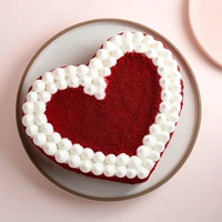 Heart Shape Red Velvet Crumb Cake - 500 Gm