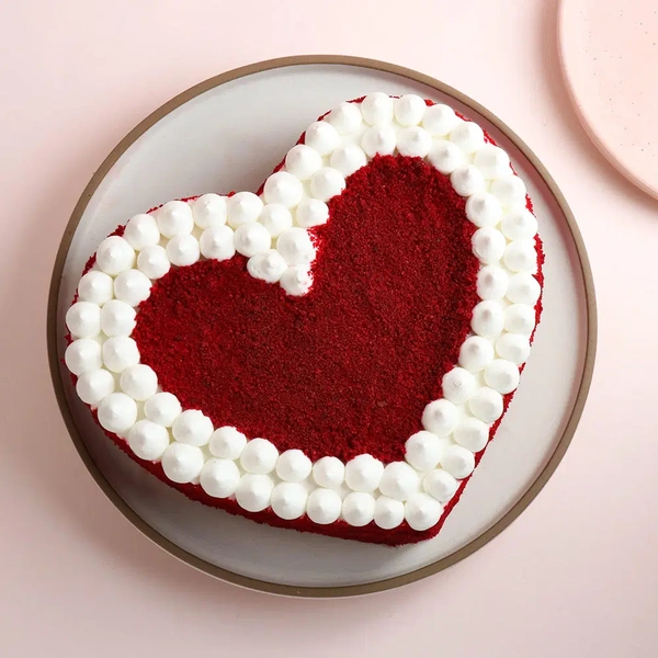 Heart Shape Red Velvet Crumb Cake - 500 Gm