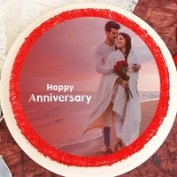 Round Red Velvet Photo Cake - 2 Kg
