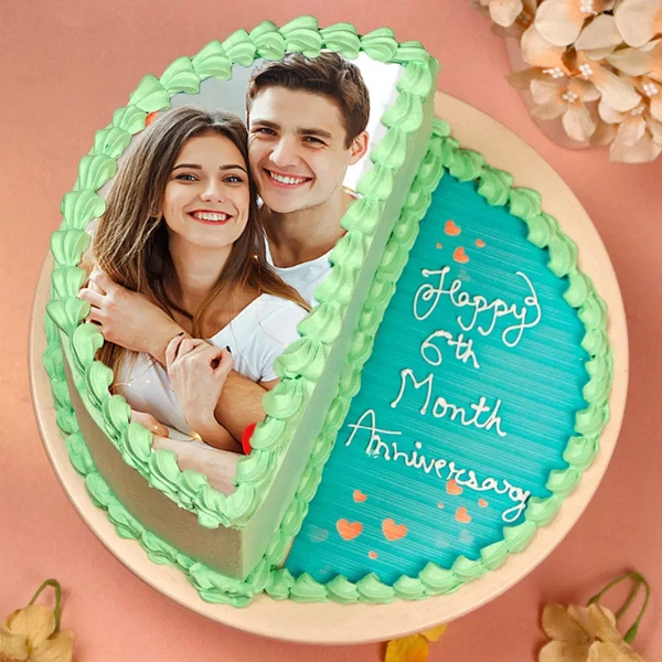 Pineapple Photo Anniversary Half Cake - 500 Gm