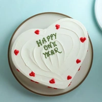 Happy One Year Heart Pineapple Cake - 500 Gm