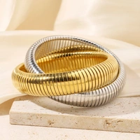 Ornate Obsession Silver Gold Bracelet - Thick