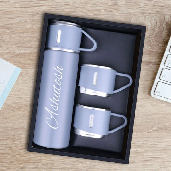 Customized Vacuum Flask Set with Personalized Steel Cups