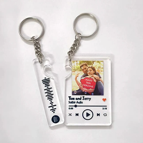 Personalized Spotify Couple Keychain – Custom Photo & Song Keychain