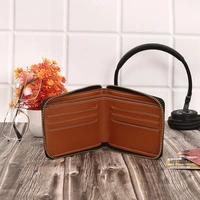 Personalized Unisex Tan Wallet with Name & Charm