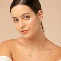 Infinity Love Golden Crystal Necklace