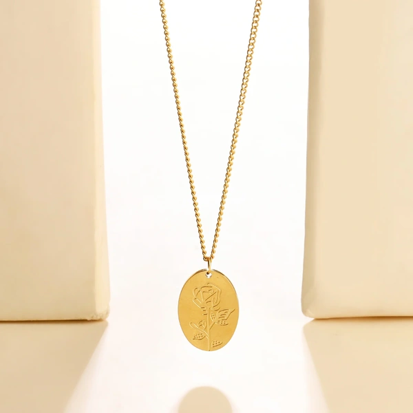 Rose Impression Charm Gold necklace