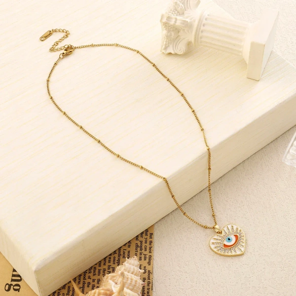 Medea Evil Eye Heart Necklace