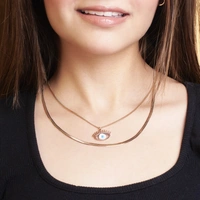 Nyx Evil Eye Necklace - Rose Gold