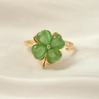 Nyrah Spinner Green Floral Ring