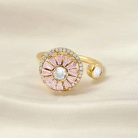 Haya Pink Baguette Spinner Ring