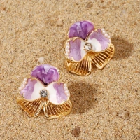 Metallic Flower Luxury Gold Earring