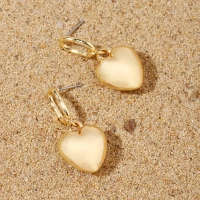 Hanging Heart Gold Earring