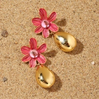 Palatial Floral Drop Gold Earring