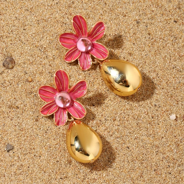 Palatial Floral Drop Gold Earring