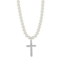 Pearl Pinnacle Cross Necklace