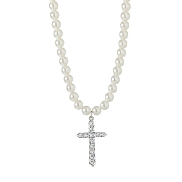 Pearl Pinnacle Cross Necklace