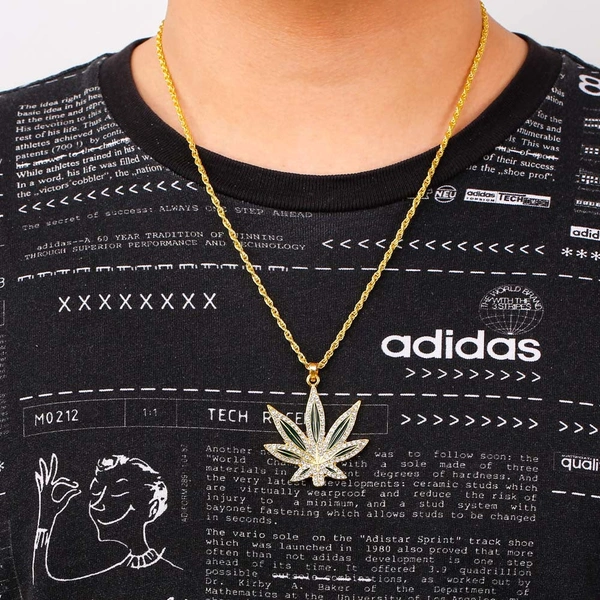 Cannabis Leaf Golden Chain
