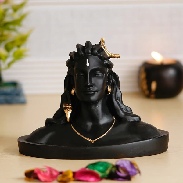 Black Polyresin Handcrafted Adiyogi Lord Shiva Statue