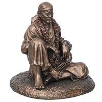 Cold Cast Bronze Resin Sitting Sai Baba Statue