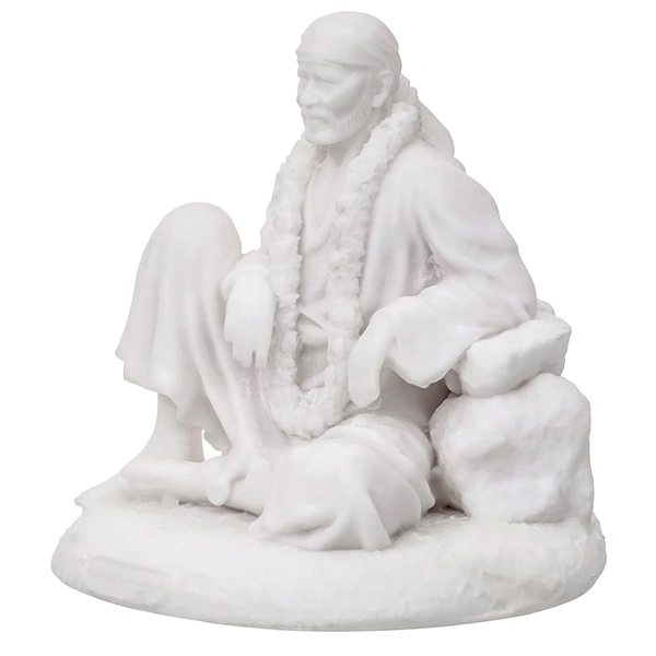 White Polyresin Sai Baba Statue
