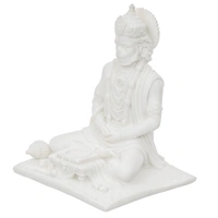 White Polyresin Meditating Lord Hanuman Statue