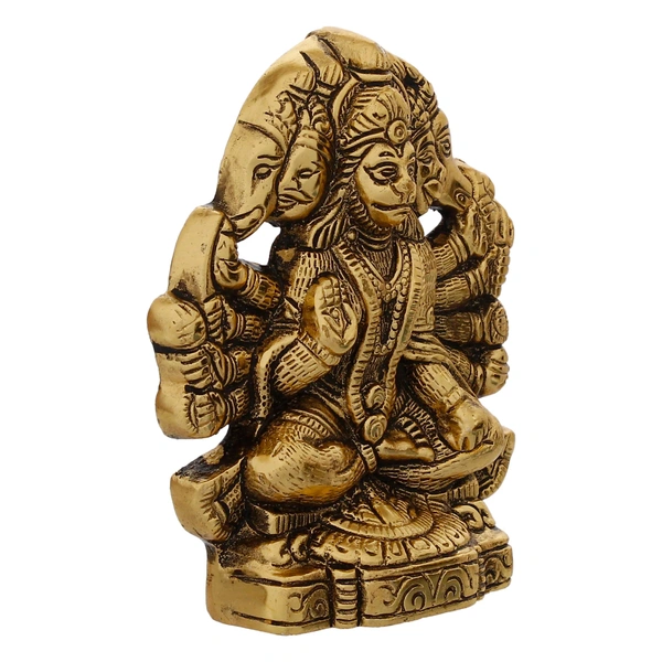 Brown And Copper Polyresin Blessing Lord Hanuman Idol