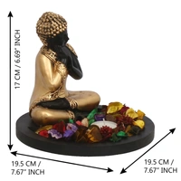 Polyresin Black And Golden Resting Buddha Statue