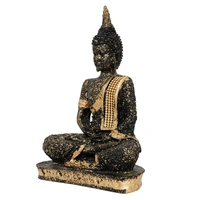 Golden And Black Meditating Lord Buddha Handcrafted