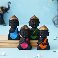 Black & Golden Polyresin Handcrafted Meditating Buddha Statue