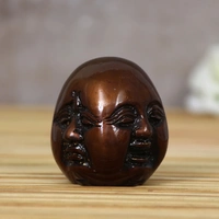 Antique Finish 3 Side Laughing Buddha Face Statue