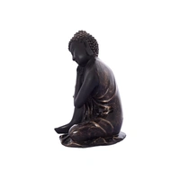 Polyresin Black Resting Buddha On Knee Statue