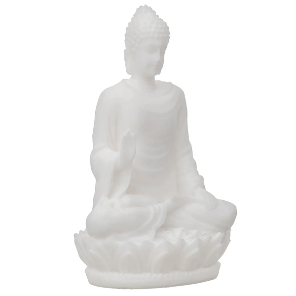 White Polyresin Meditating Lord Buddha Statue