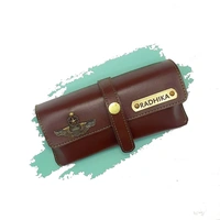 Customized Faux Leather Sunglass Case - Olive