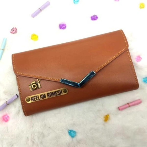 Elegant Personalized Women's Wallet With Charm | Tan