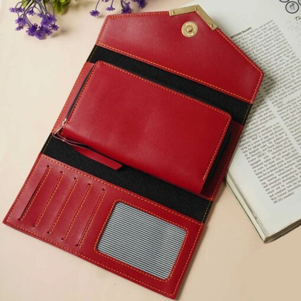 Elegant Personalized Women's Wallet With Charm | Red