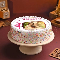 Round Shaped Womens Day Photo Cake - 500 Gm