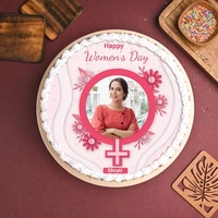 Women's Day Round Photo Cake - 1.5 Kg
