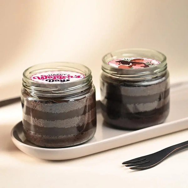 Womens Day Theme Chocolate Poster Jar Cakes - 375 Ml